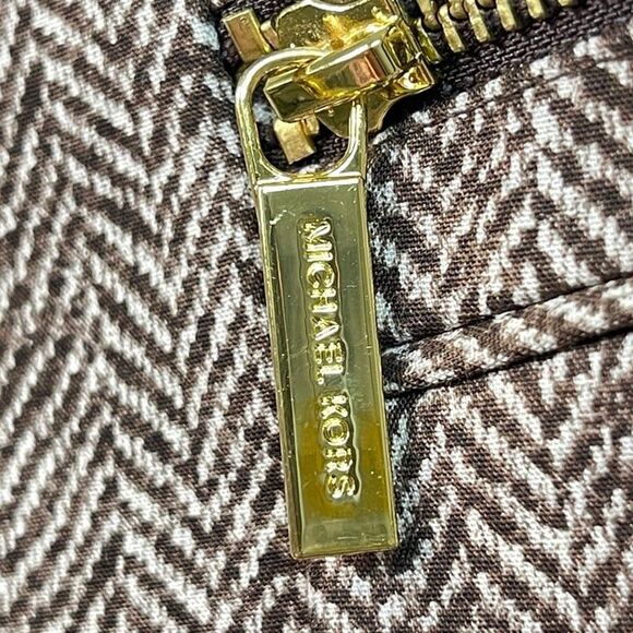 Michael Kors Women Jacket Brown Faux Leather Sleeve Tweed Size 4 - Picture 12 of 12